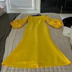 Badgley Mischka Yellow Maxi Dress